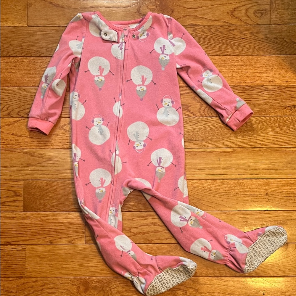 Carter's Pink Snowman Footie Pajamas